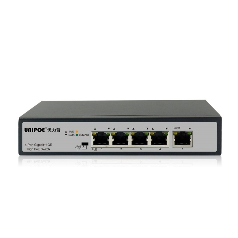 4-Port Gigabit+1GE(PD)High PoE Switch